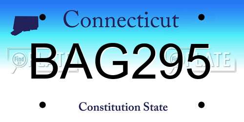 BAG295 Connecticut License Plate