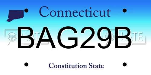 BAG29B Connecticut License Plate