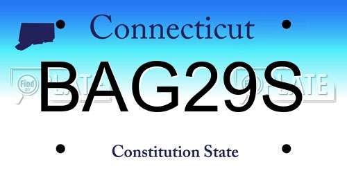 BAG29S Connecticut License Plate