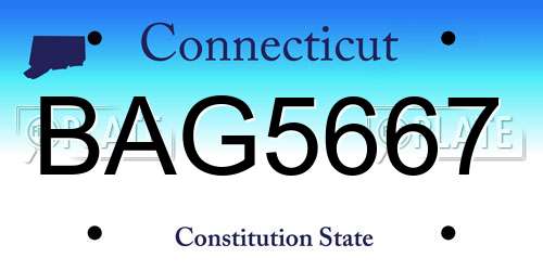 BAG5667 Connecticut License Plate