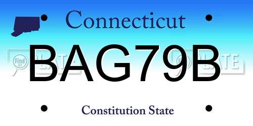BAG79B Connecticut License Plate