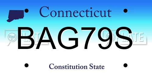 BAG79S Connecticut License Plate