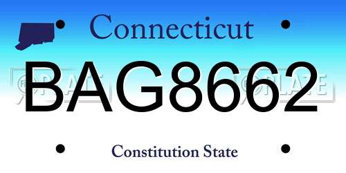 BAG8662 Connecticut License Plate