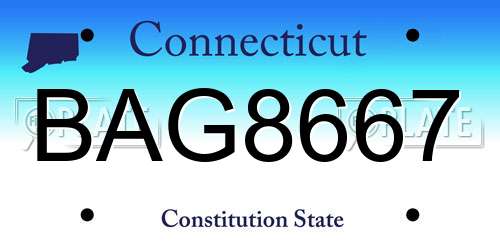 BAG8667 Connecticut License Plate