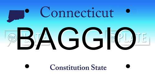 BAGGIO Connecticut License Plate