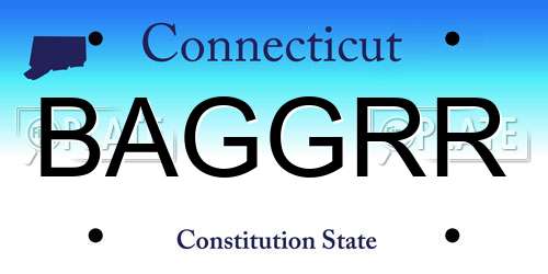 BAGGRR Connecticut License Plate