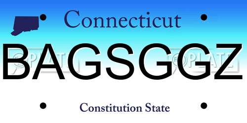 BAGSGGZ Connecticut License Plate