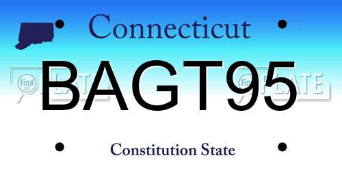BAGT95 Connecticut License Plate