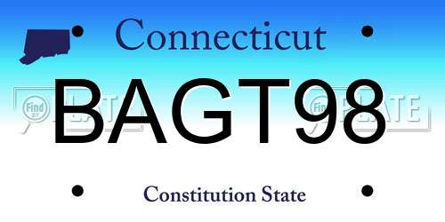 BAGT98 Connecticut License Plate