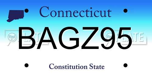 BAGZ95 Connecticut License Plate