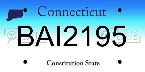 BAI2195 Connecticut License Plate