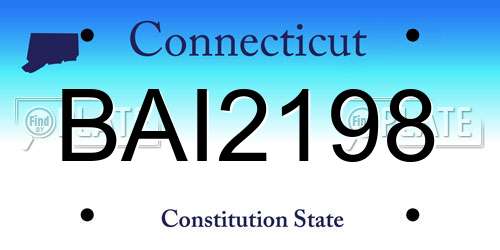 BAI2198 Connecticut License Plate