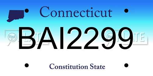 BAI2299 Connecticut License Plate