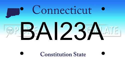 BAI23A Connecticut License Plate