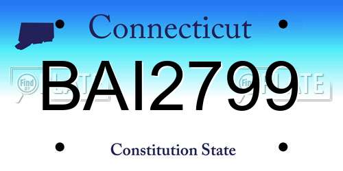 BAI2799 Connecticut License Plate
