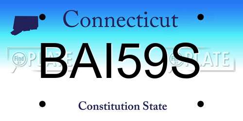 BAI59S Connecticut License Plate