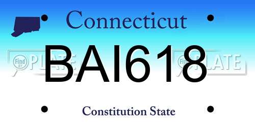 BAI618 Connecticut License Plate