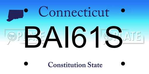 BAI61S Connecticut License Plate