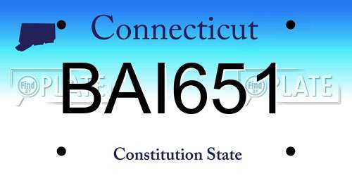BAI651 Connecticut License Plate