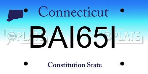BAI65I Connecticut License Plate