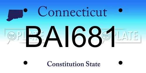 BAI681 Connecticut License Plate