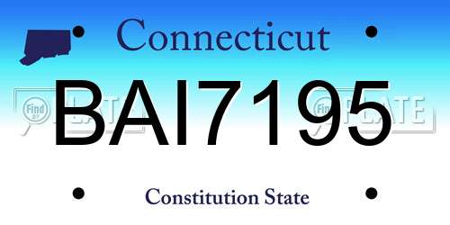 BAI7195 Connecticut License Plate