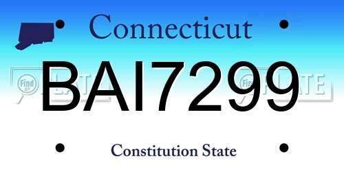 BAI7299 Connecticut License Plate