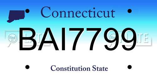 BAI7799 Connecticut License Plate