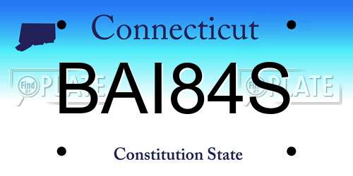 BAI84S Connecticut License Plate