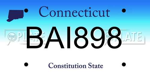 BAI898 Connecticut License Plate