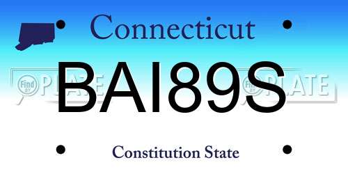 BAI89S Connecticut License Plate