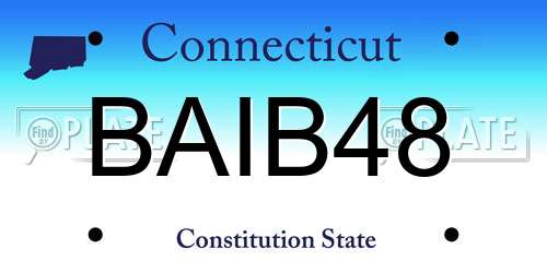 BAIB48 Connecticut License Plate
