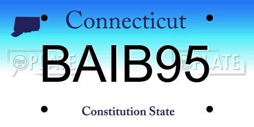 BAIB95 Connecticut License Plate