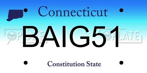 BAIG51 Connecticut License Plate