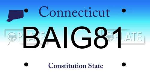 BAIG81 Connecticut License Plate
