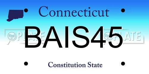BAIS45 Connecticut License Plate