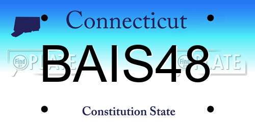 BAIS48 Connecticut License Plate