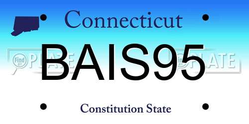 BAIS95 Connecticut License Plate