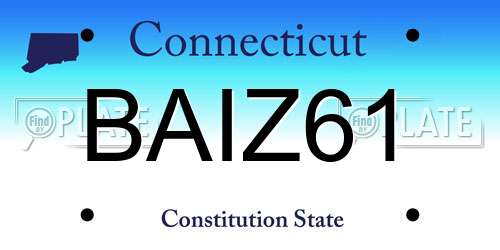 BAIZ61 Connecticut License Plate