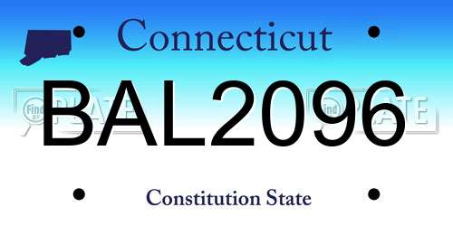 BAL2096 Connecticut License Plate