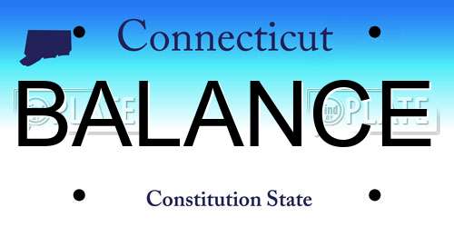 BALANCE Connecticut License Plate