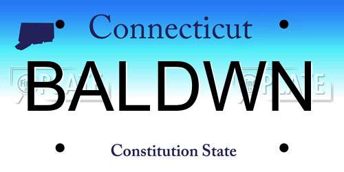 BALDWN Connecticut License Plate