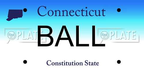 BALL Connecticut License Plate