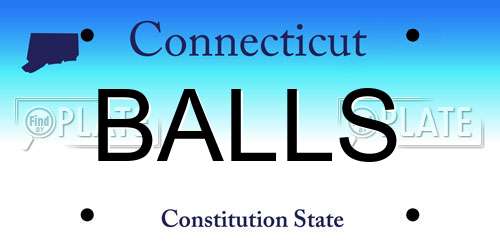 BALLS Connecticut License Plate