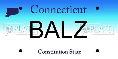BALZ Connecticut License Plate