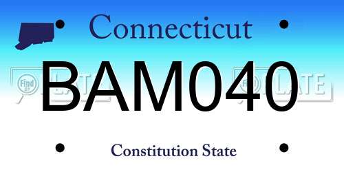 BAM040 Connecticut License Plate