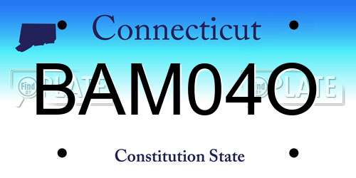 BAM04O Connecticut License Plate