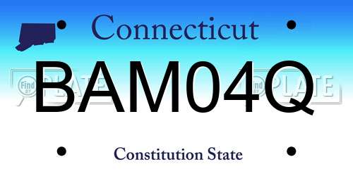 BAM04Q Connecticut License Plate