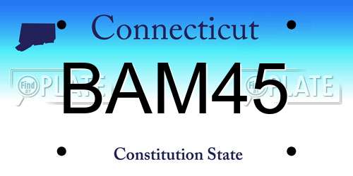 BAM45 Connecticut License Plate