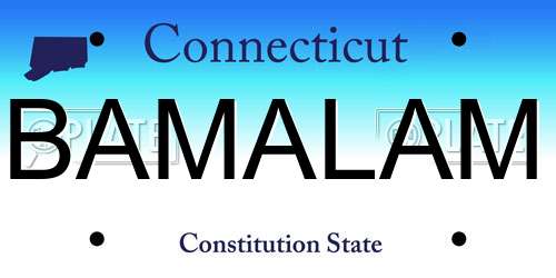BAMALAM Connecticut License Plate